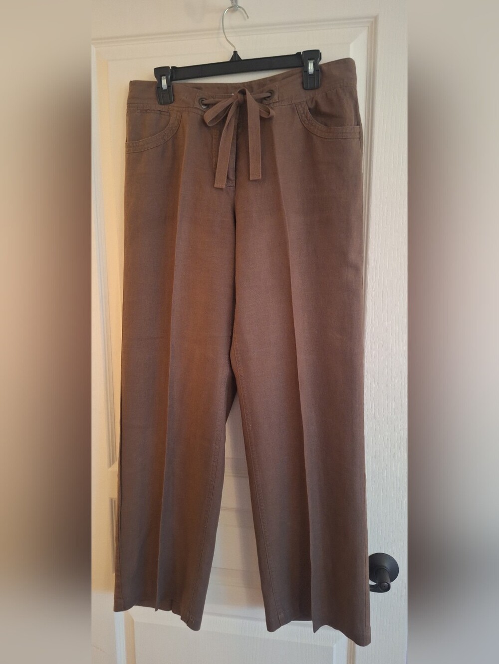 Relativity Brown Wide-Leg Drawstring Pants